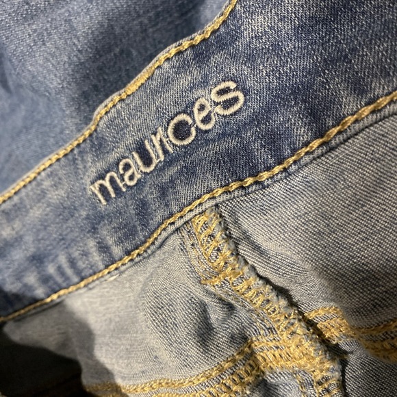 Maurices Women's Size XL REG Dark Blue Skinny Mid-Rise Distressed Stretch Jeans - Picture 6 of 7